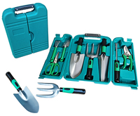 Ensemble de 8 outils de jardinage avec étui portable, kit d'outils de jardin pour la plantation, le creusement, le désherbage, la culture, la taille des plantes