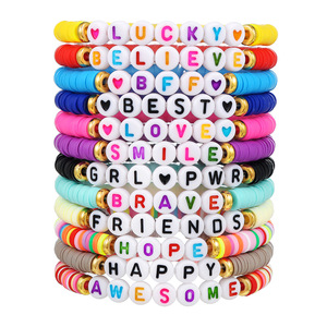 Fashion Jewelry <b>Beaded</b> <b>Bracelets</b> Colorful Alphabet Heart Pattern Party Gift Women's Accessories Y2K Style - Product Image 5