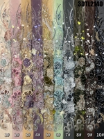 Tissu de dentelle de luxe Oman avec fleurs 3D, dentelle perlée de Dubaï, tulle brodé, tissu de dentelle à sequins pour robe de mariée des Philippines