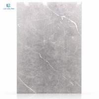 Dalle en porcelaine sinterisée Luca, aspect marbre gris |   Carrelage Poli Gris Clair Blanc à Veines Fines 1200x1800mm 9mm pour Sol et Mur, Taille Personnalisée