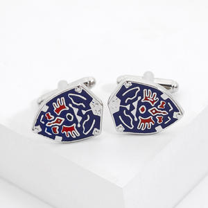 高品質ゼルダの伝説クリエイティブシールド幾何学模様トレンディファッションファインカフスメンズシャツフランス高級アクセサリー - Product Image 1