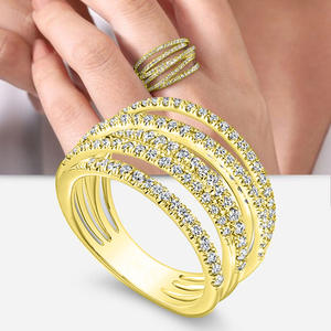 F1739 Luxury Silver Diamond <b>Rings</b> <b>For</b> <b>Women</b> Round Brilliant Cut Natural G Color Wedding Jewelry Stackable Band <b>Ring</b> <b>Set</b> - Product Image 2