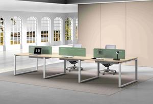 Muebles de Oficina, Diseño Simple, Marco de Aluminio, Mesa de Oficina de Madera para Personal, Blanca, Estación de Trabajo de 2 a 4 Personas, Muebles de Oficina - Product Image 4