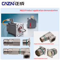 Conector M23 hembra recto de crimpado para servomotor, señal y alimentación, conector recto de 6, 7, 9, 12, 17 pines, conectable en campo M23