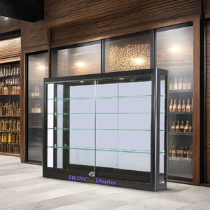 Chất lượng cao cấp tầng hiển thị khói cửa hàng cửa hàng lịch thi đấu khói đen cửa hàng trưng bày tường hiển thị trường hợp với kính cửa trượt - Product Image 5