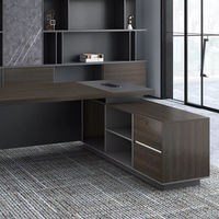 Ensemble de table et de chaises de bureau en bois massif moderne, de style président et de direction