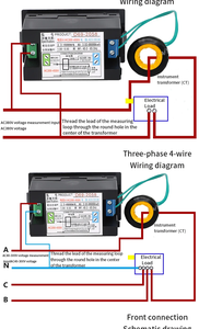 AC 100A 40-300V <span class=keywords><strong>D69</strong></span>-2058 Vôn kế Ampe kế hiện tại Hệ số công suất năng lượng điện tần số mét Bảng điều khiển kỹ thuật số wattmeter Volt Amp - Product Image 4
