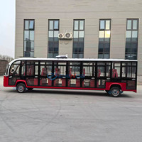 Autobús Eléctrico Turístico Rojo de Bajo Costo, con Batería, Automático, de Lujo, con Capacidad para 23 Pasajeros
