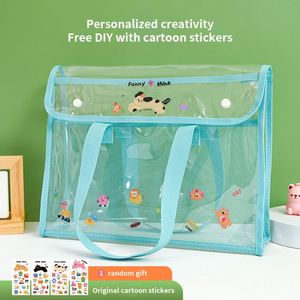 Nueva Bolsa de Archivo Impermeable de PVC, Bolsa Transparente para Estudiantes con Doble Cierre, Bolsa para Documentos de Viaje - Product Image 5