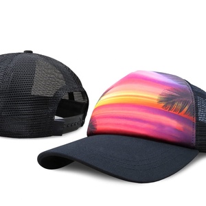 Bán Buôn Biểu Tượng Tùy Chỉnh Kỹ Thuật Số Thăng Hoa In Ấn Lưới Bọt Cap Không Có Cấu Trúc 5 Bảng Điều Chỉnh Trucker Mũ - Product Image 2
