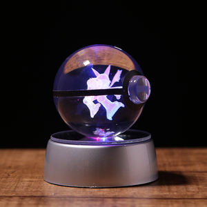 50mm 80mm नई डिजाइन क्रिस्टल k9 <span class=keywords><strong>Alakazam</strong></span> गेंद के लिए प्रकाश आधार के साथ बच्चों के उपहार - Product Image 2