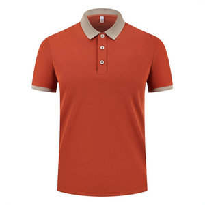 Customized Polo Shirt Solid Color Contrast Trim Short Sleeve For Daily Wear - Product Image 1