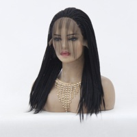 Perruque tressée sensationnel tressage humain, perruques micro tresses dentelle frontale pour femmes noires, perruque rose tressée soignée et élégante rouge supernova