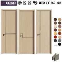 Porte d'entrée de suite d'hôtel en bois de noyer à prix de gros EOKO pour commande de projet en gros