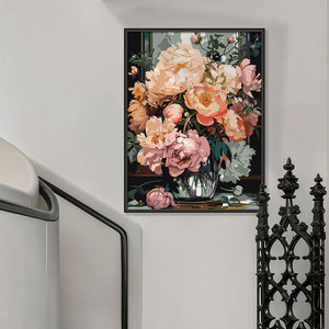 Shenzhen dafen moderno personalizado pintado a mano arte dibujado a mano pintura <span class=keywords><strong>al</strong></span> óleo <span class=keywords><strong>de</strong></span> flor sobre lienzo con marco arte <span class=keywords><strong>de</strong></span> la pared Decoración - Product Image 3