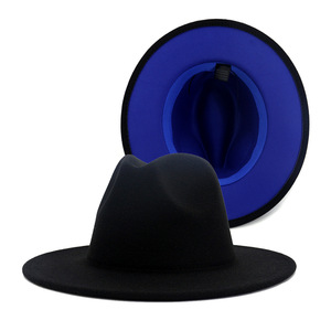 Fedora Hoeden Vrouwen Groothandel 2024 Nieuwe Designer Fadora Hoed Womens Wol Brede Rand Fedora 2 Two Tone Hoeden Mannen En Vrouwen - Product Image 4