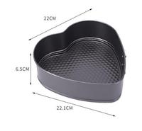Moule à gâteau en acier au carbone écologique DIY, ensemble de 3 pièces avec des formes rondes, en forme de cœur et carrées (tailles 20-28 cm)