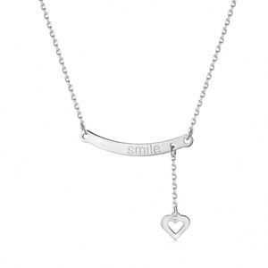 Collares delicados de plata S925 en capas Dylam para mujer, chapados en oro de 18 quilates, con colgante de corazón sonriente, joyería para mujer - Product Image 1