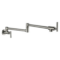 Robinets de cuisine en laiton au design moderne et économique fabriqués en Chine Robinet mitigeur de remplissage de casseroles en nickel brossé Robinet de cuisine rétractable