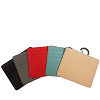 Dompet Kartu PU pria/wanita, dompet kartu kulit PU ramping banyak warna dengan saku depan panjang koin dan tempat kartu