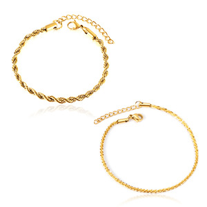 Pulsera de Acero Inoxidable Trenzada de 2-5 mm, Joyería de Moda Unisex con Diseño Geométrico - Product Image 1