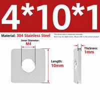 TEBAK Custom Stainless Steel Square Washer M10 Flat Square Hole Washers Fastener Square Bevel Washer Square Steel Plate Washers