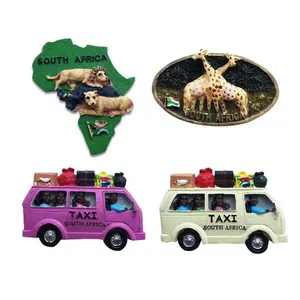 Africano souvenir turistici piastrelle frigorifero con il Sud Africano animale taxi tre-dimensionale arti e mestieri creativi dipinta a mano gi