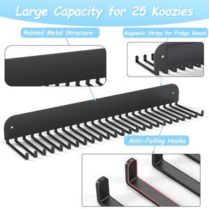 Soporte Magnético para Latas de Cerveza, Organizador de Latas para Refrigerador con 25 Ganchos y Tornillos para Montaje en Pared - Product Image 3