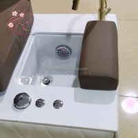Fauteuil de pédicure électrique inclinable de luxe, 360° °   Station de manucure rotative pour spa des pieds avec pompe de vidange pour salon de manucure