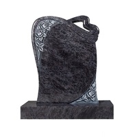 Style de pierre tombale oblique de conception de pierre tombale simple de granit noir