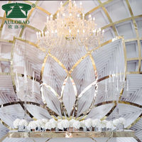 Panneaux muraux floraux personnalisés modernes en PVC doré Aulobao AW-570 pour mariage/bar/hôtel