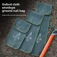 Grand sac de rangement pour piquets de tente en tissu Oxford vert olive avec cordon de serrage, organisateur portable multi-tailles pour accessoires de camping