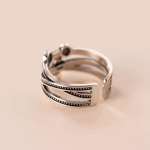 Anillo de Plata de Ley S925 con Diseño de Cruz y Moneda de Cobre, Joyería para el Dedo Índice de Mujer, Uso Diario - Product Image 2