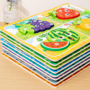 Lavagna da Disegno in Legno a Doppia Faccia, Puzzle 3D Educativo <span class=keywords><strong>per</strong></span> Bambini 4-6 Anni, Assemblaggio Manuale <span class=keywords><strong>di</strong></span> Forme e Animali - Product Image 4