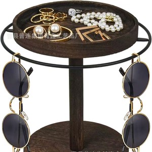 Solid Wood Eyeglasses Storage Rack 12 Slots <b>Rotatable</b> Sunglasses <b>Display</b> <b>Stand</b> Home Entryway Jewelry Organizer - Product Image 5