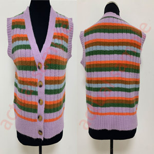 Fashion Vest Sweater Top for Women Striped Knitted Vest for <strong>Ladies</strong> <strong>Cardigan</strong> <strong>Sleeveless</strong> Daily Commuting Wear - Product Image 6