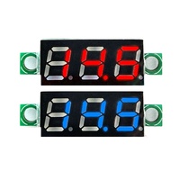 Voltmeter Digital DC 2 kawat DC2.5-40V 0.28 "Merah Biru Hijau Kuning Voltmeter Digital Mini