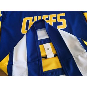 Maillot de hockey Hanson Brothers Charlestown Chiefs bleu 16 en sergé résistant à l'humidité pour homme - Product Image 5