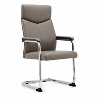 Chaise de bureau de direction avec structure en acier, base cantilever, dossier haut, siège coulissant - Conception ergonomique et confortable pour hôtels et écoles