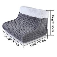 Coussin chauffant électrique en flanelle sherpa avec contrôleur LED détachable, 3 niveaux de chaleur réglables et minuterie, OEM/ODM