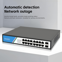 16+2 Port Gigabit Unmanaged Switch 10/100/1000Mbps 36Gbps mit 2 SFP-Steckplätzen Desktop-Rack für Überwachungskamera-Netzwerk auf Lager