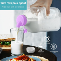 Fournisseur direct d'usine, carafe à boisson en verre réutilisable écologique de 1900 ml (demi-gallon) avec bec verseur et couvercle pour les boissons aux fruits maison
