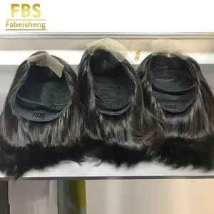 FBS时尚100% 巴西处女角质层排列自然头发透明蕾丝前人发假发为黑色女性
