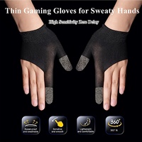 Gants de jeu pour mains en sueur Gants ultra-minces et respirants pour écran tactile avec manchons pour le pouce pour Ipad ou mobile