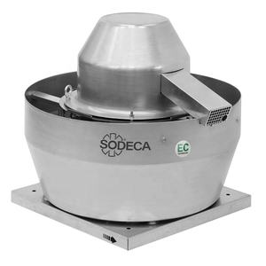 Ventilateurs d'extraction SODECA neufs, montés sur le toit, avec sortie d'air verticale et capot en aluminium, pour une installation sur tout type de toit. - Product Image 1