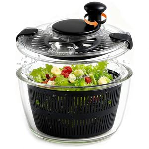 2025 Household Premium Multifunctional Bpa Free PS Plastic Manual Salad Spinner 4.5L Capacity Stainless Steel Blades for <b>Home</b> - Product Image 1