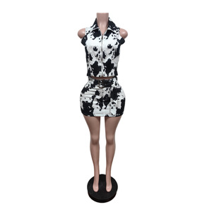 Collection Printemps/Été 2026 : Ensembles Jupes Imprimées Vache pour Femme – Offre Spéciale - Product Image 3
