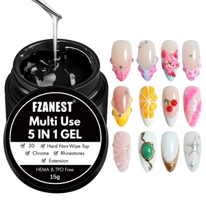FZN TPO FREE <span class=keywords><strong>Builder</strong></span> Top Coat, Gel Adhesivo para Pedrería, Esmalte de Uñas Transparente Sin Capa Residual, Gel de Alto Brillo para Construcción de Uñas en Gel UV - Product Image 1