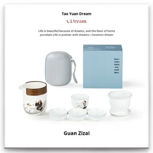 ชุดน้ำชาเซรามิกคุณภาพสูง ทนความร้อน ทาสี ลายวินเทจ พกพาสะดวก ใช้ได้ทุกวัน ล้างในเครื่องล้างจานได้ - Product Image 6