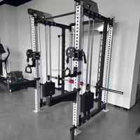 YG FITNESS A006 Machine Smith multifonctionnelle avec système de poulies doubles et rack de squat intégré, appareil d'entraînement fonctionnel tout-en-un en acier